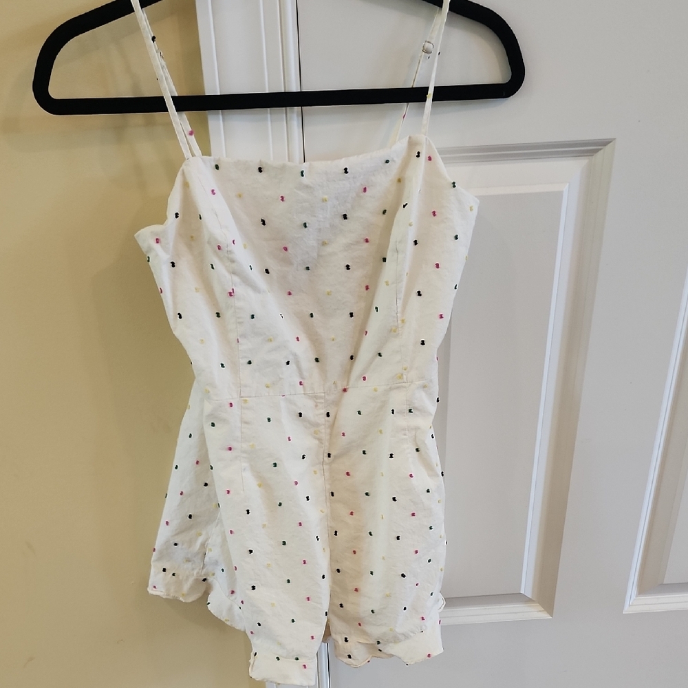 Lush Cream Garment with Multicolored Dots